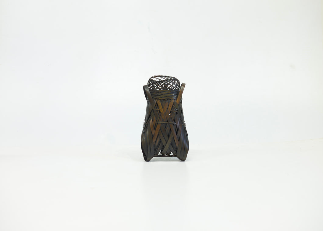 Bamboo hanging basket - Black - Semi kago