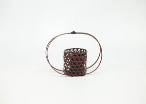 Bamboo basket with handle - S2Br